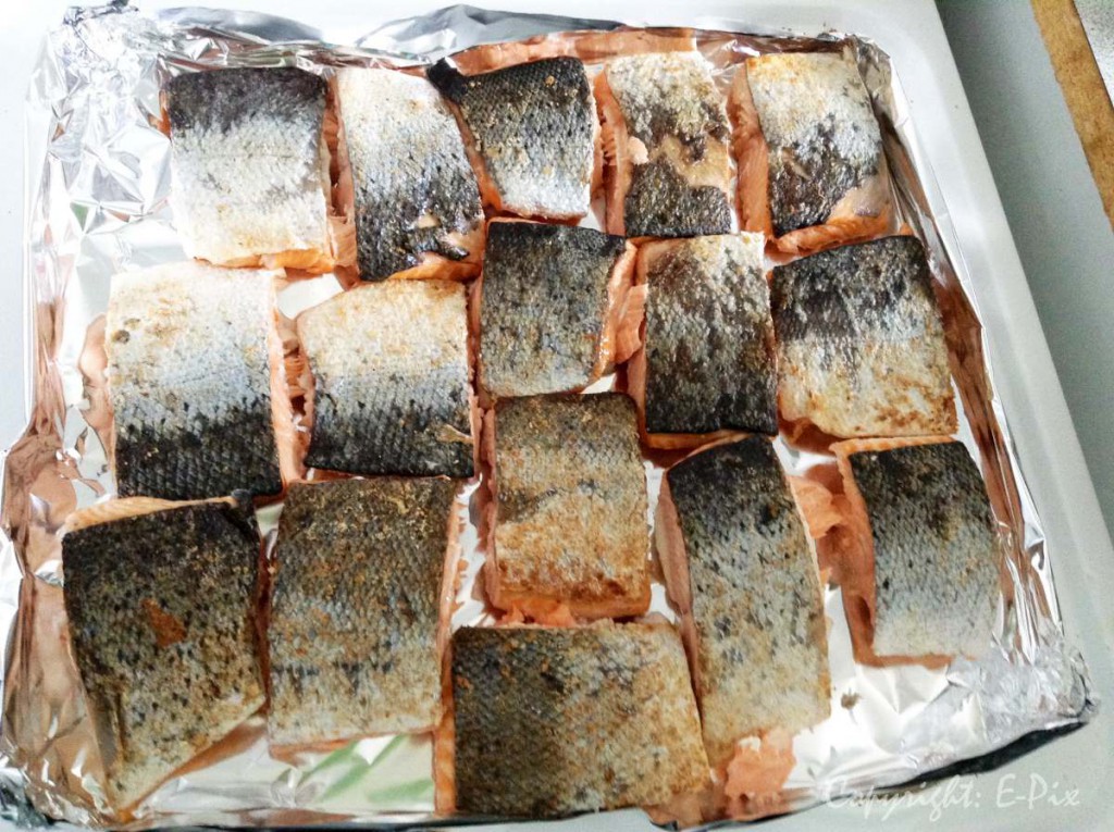 Mittagessen - lecker Lachs gebraten.
