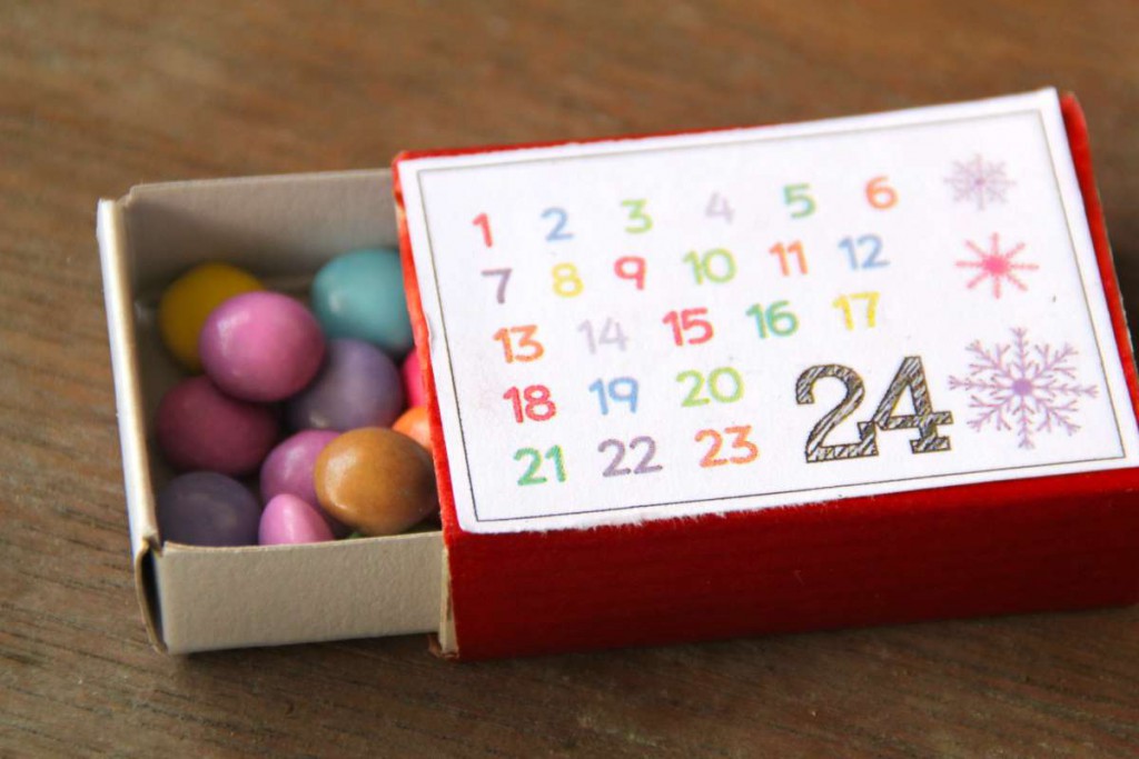 Adventskalender Streichholzschachtel