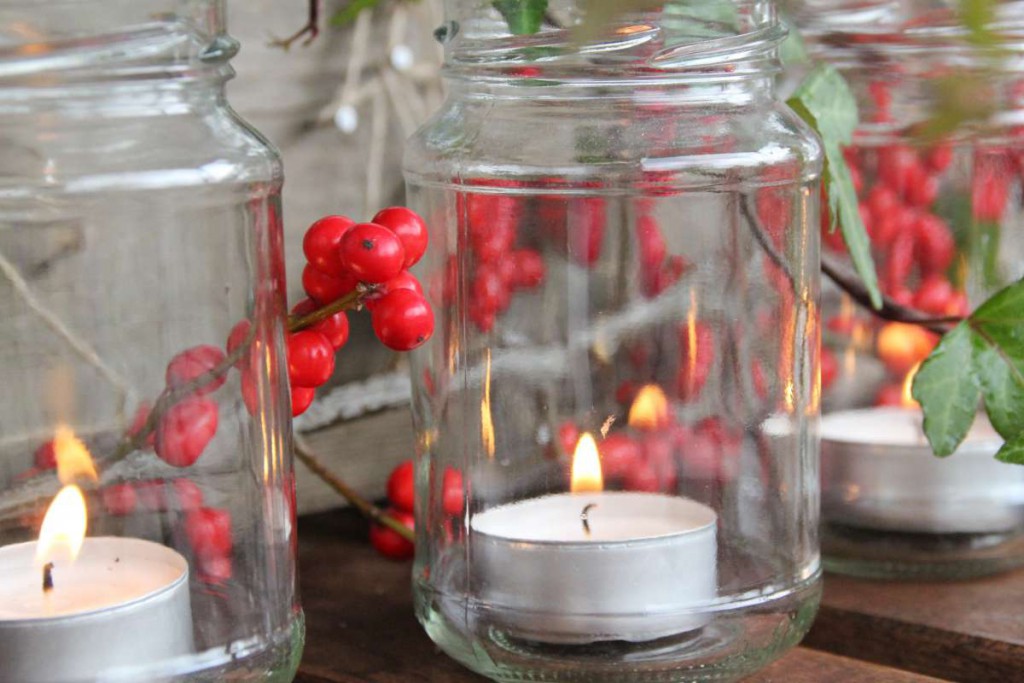 Adventskranz Marmeladengläser4