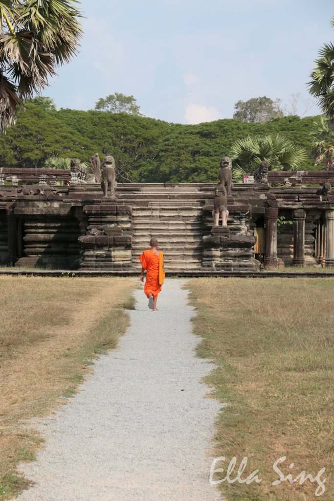 Mönch in Angkor Wat